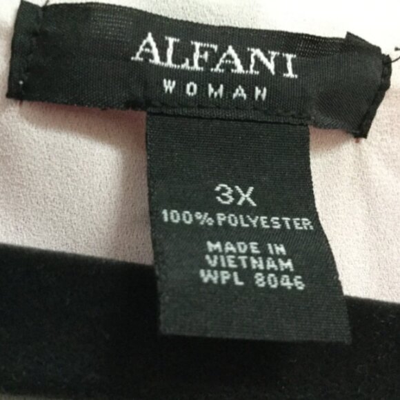 Alfani Woman Size 3X Pull-on Top Blouse Tunic Lined bodice White Pink Gray Black - Picture 7 of 7
